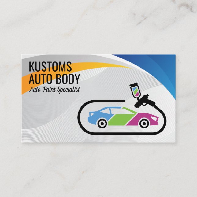 Auto Body Paint Services | Technicians Business Card (Front)