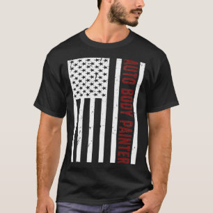 Auto Body Painter American Flag Automotive Painter T-Shirt