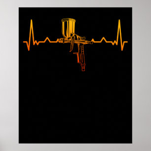 Auto Body Painter Car Painter Spray Gun Poster