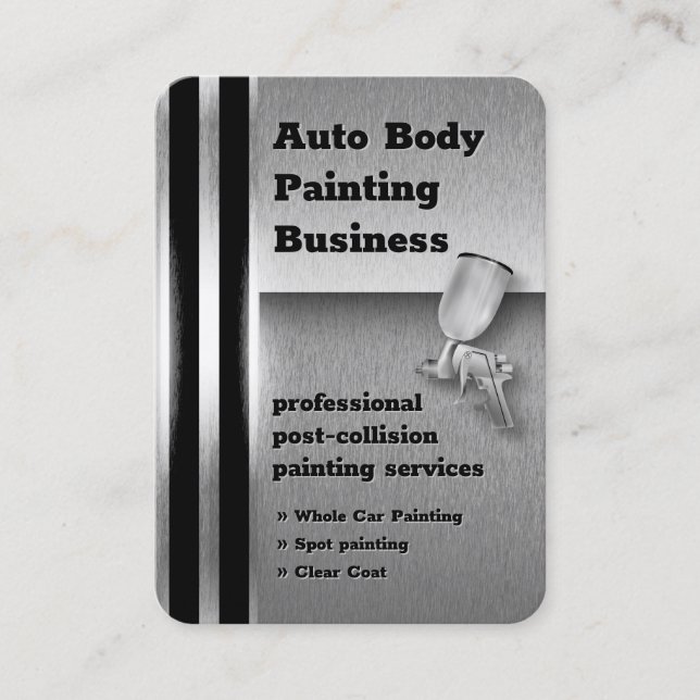 Auto Body Painting Metallic | Professional Business Card (Front)