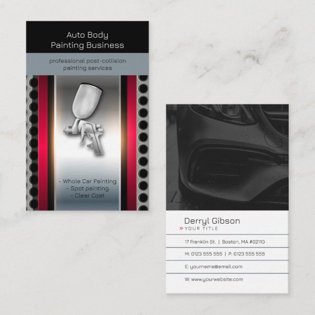 Auto Body Painting | Modern Business Card (Front/Back)
