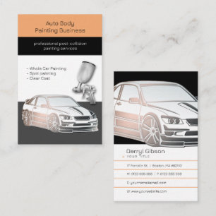 Auto Body Painting   Modern Business Card
