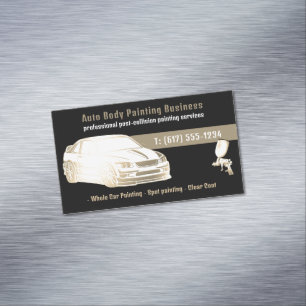 Auto Body Painting   Modern Professional Magnetic Business Card