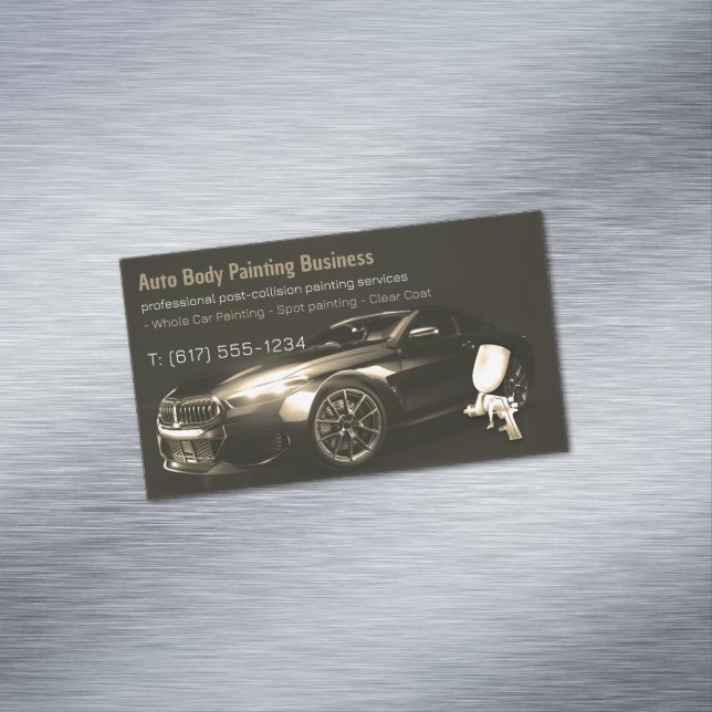 Auto Body Painting | Modern Professional Magnetic Business Card (In Situ)