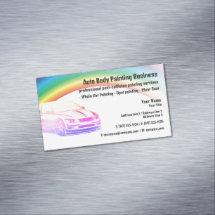 Auto Body Painting   Modern Professional Magnetic Business Card