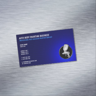 Auto Body Painting   Professional Blue Magnetic Business Card
