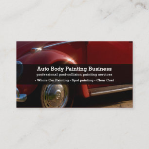 Auto Body Painting   Red Car Business Card