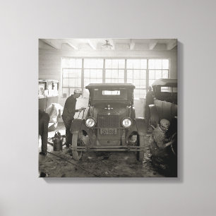 Auto Body Shop, 1926. Vintage Photo Canvas Print