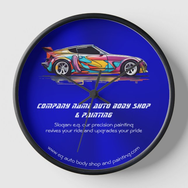 Auto body shop and precision painting clock (Front)