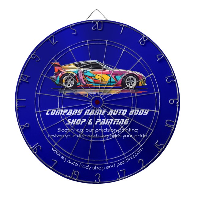 Auto body shop and precision painting dartboard (Front)