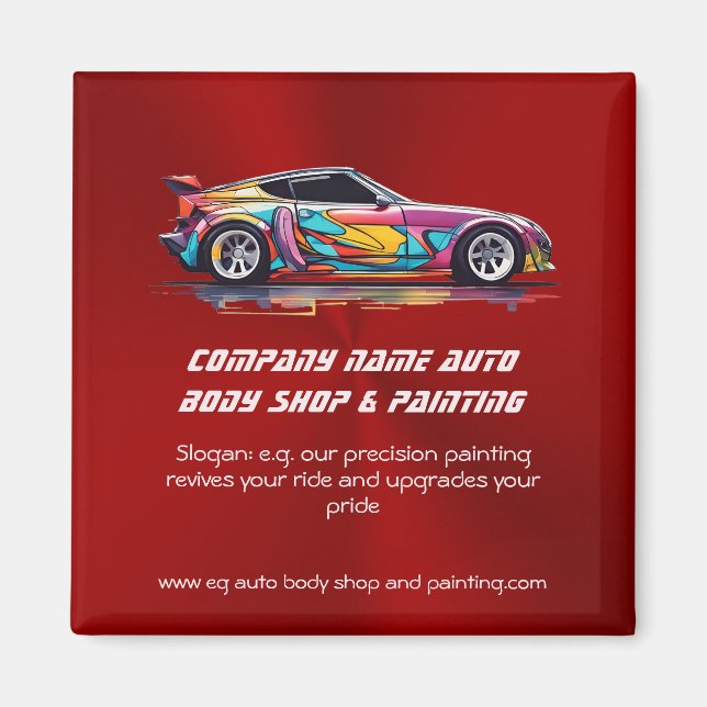 Auto body shop and precision painting magnet (Front)