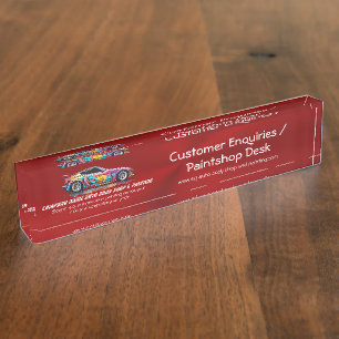 Auto body shop and precision painting nameplate