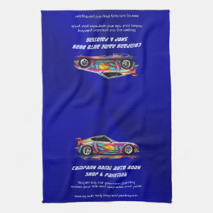 Auto body shop and precision painting tea towel