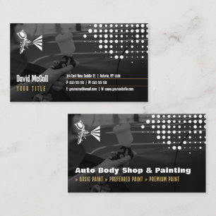 Auto Body Shop & Painting   Paint Sprayer Business Business Card