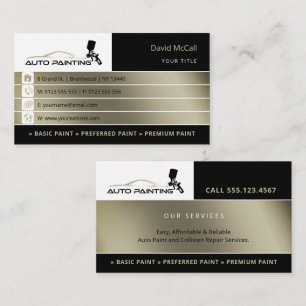 Auto Body Shop & Painting Paint Sprayer Business Card