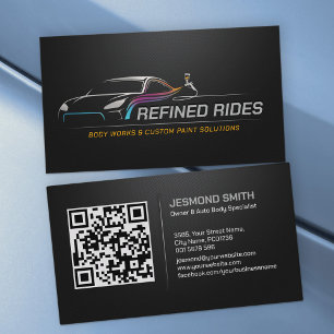 Auto Body Work Custom Car Paint Business Card