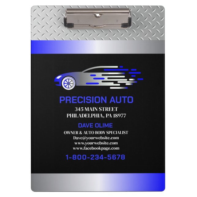 Auto Body Work Custom Car Paint Detailing Collison Clipboard (Front)