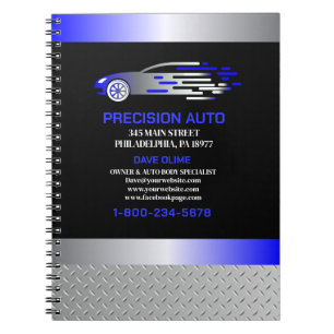 Auto Body Work Custom Car Paint Detailing Collison Notebook