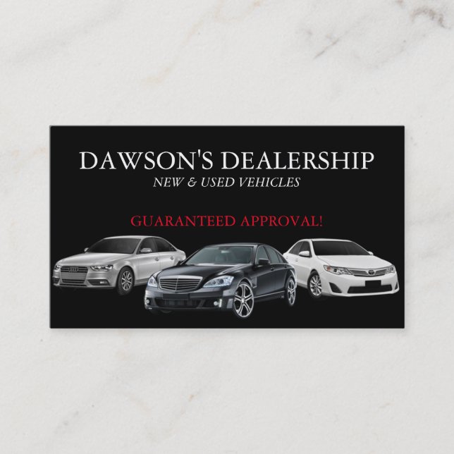 Auto, Car, Dealer Dealership Business Card (Front)