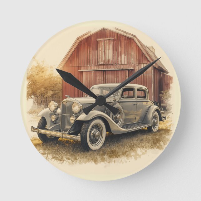 AUTO CAR DESIGN ROUND CLOCK (Front)
