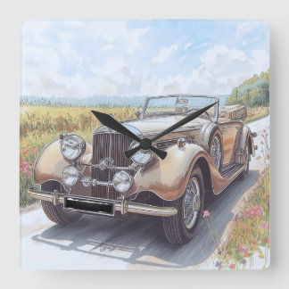 AUTO CAR DESIGN SQUARE WALL CLOCK
