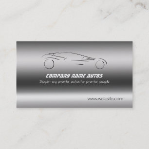 Auto Car on Brushed Steel - Sportscar Business Card
