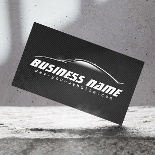 Auto Car Professional Black Carbon Fibre Business Card