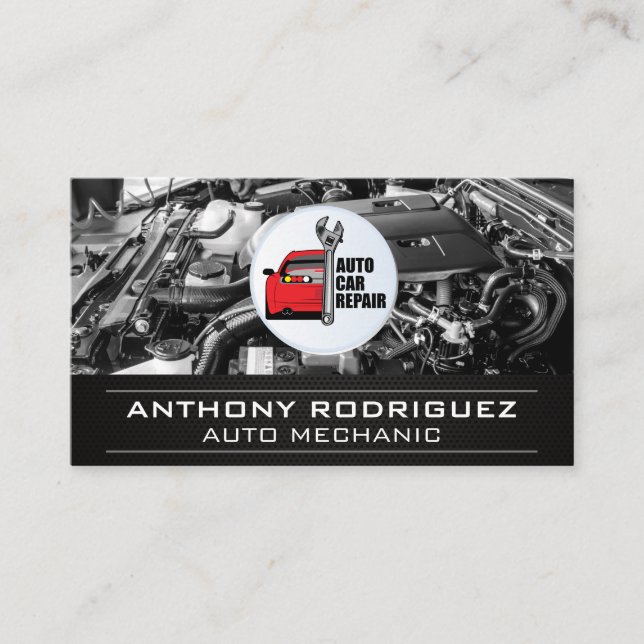 Auto Car Repair | Engine Bay Business Card (Front)