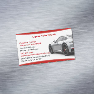 Auto Car Repair Magnetic Business Card