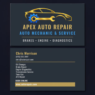 Auto Car Repair Professional Services Business Card