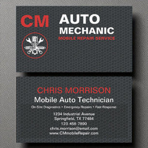 Auto Car Repair Services Mobile Mechanic  Business Card
