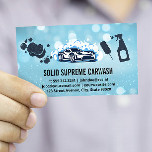 Auto Car Wash Cleaning Services Business Card