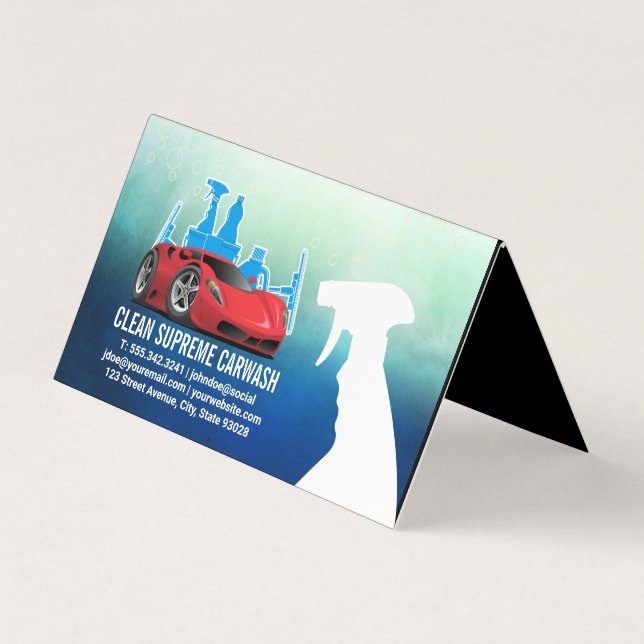 Auto Car Wash | Cleaning Supplies Business Card (Front)