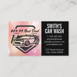 Auto Car Wash Logo   Cleaning Service Business Card