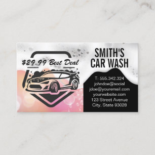 Auto Car Wash Logo   Soap Suds Business Card