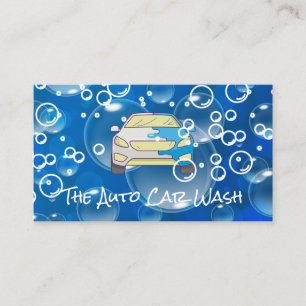 Auto Car Wash   Soap Bubbles Background Business Card