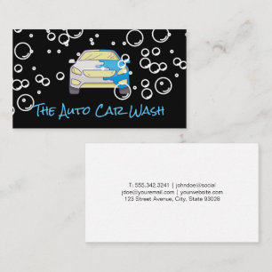 Auto Car Wash Soap Bubbles Business Card