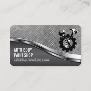 Auto Care Auto Services Steel Plate Business Card