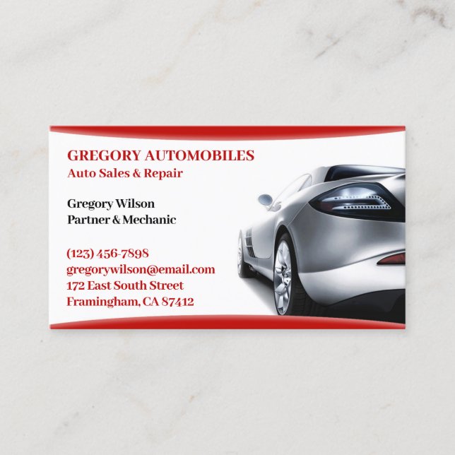 Auto Cars Business Card (Front)