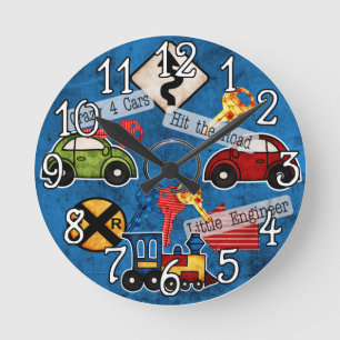 Auto, Cars, trains design Wall Clock