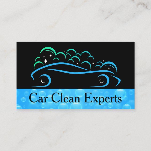 Auto Cleaning | Modern Wash Business Card (Front)