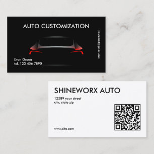 Auto Customisation Car Custom QR Business Card