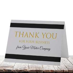 Auto Dealer "Metal Look" Car Sales Thank You Note Card