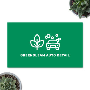Auto Detail Car Wash Valeting Eco Green Business Card