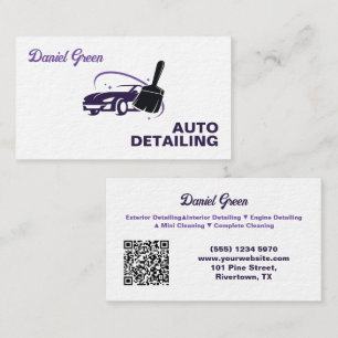 Auto Detailer Custom QR Premium Business Card