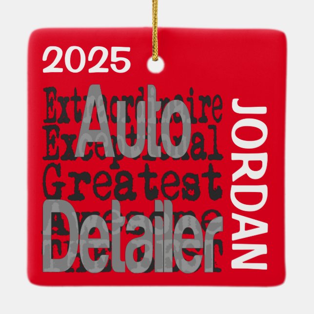 Auto Detailer Extraordinaire CUSTOM Ceramic Ornament (Back)