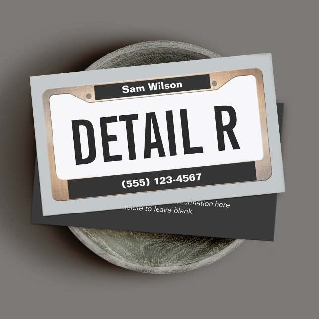 Auto Detailer Gold Licensed Plate Detailing Business Card (Creator Uploaded)