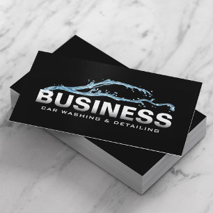 Auto Detailing 3D Water Car Wash Automotive Business Card
