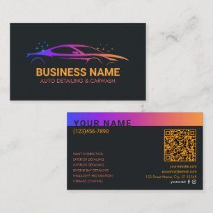 Auto Detailing and Car Wash Personalised Business Card