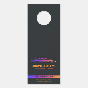 Auto Detailing and Car Wash Personalised Door Hanger